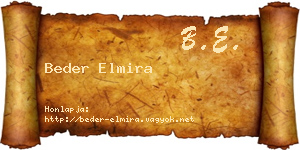 Beder Elmira névjegykártya